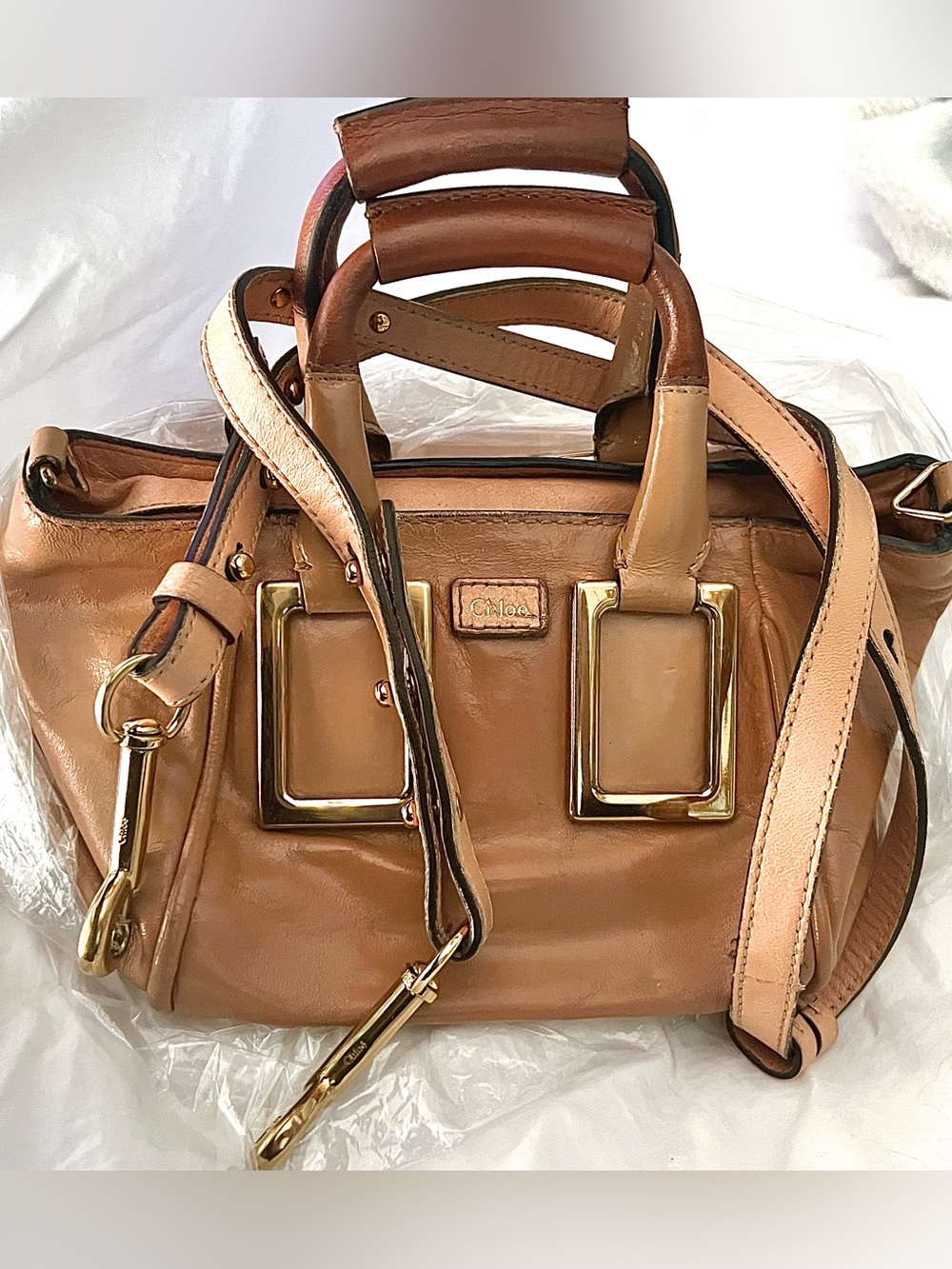 Chloe Vintage mini” Ethel” two-way (peachy flesh brown) 2tone natural blends//DB